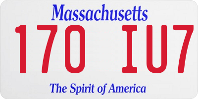 MA license plate 170IU7