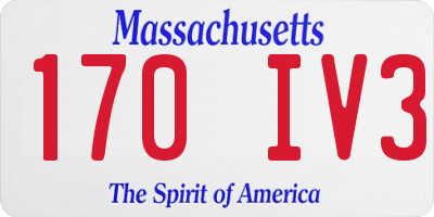 MA license plate 170IV3