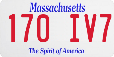 MA license plate 170IV7