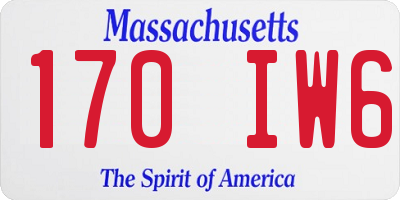 MA license plate 170IW6
