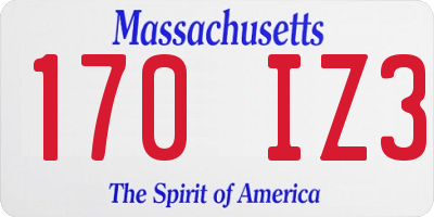 MA license plate 170IZ3