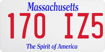 MA license plate 170IZ5