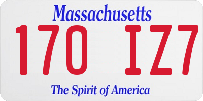 MA license plate 170IZ7