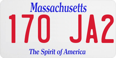 MA license plate 170JA2
