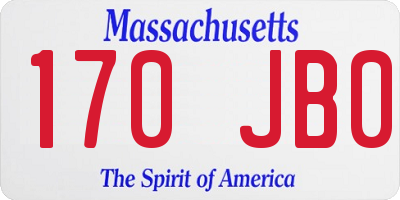 MA license plate 170JB0