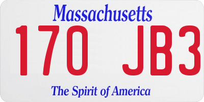 MA license plate 170JB3