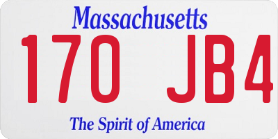 MA license plate 170JB4
