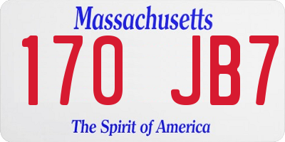MA license plate 170JB7