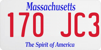 MA license plate 170JC3