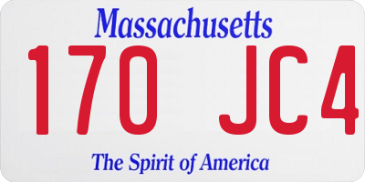 MA license plate 170JC4