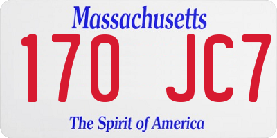 MA license plate 170JC7