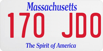 MA license plate 170JD0