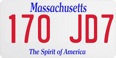 MA license plate 170JD7