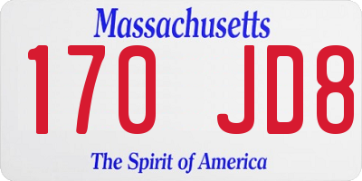 MA license plate 170JD8