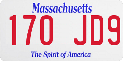 MA license plate 170JD9