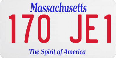 MA license plate 170JE1