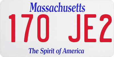 MA license plate 170JE2