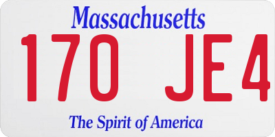 MA license plate 170JE4