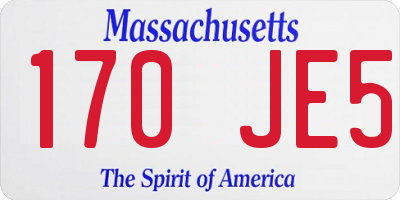 MA license plate 170JE5
