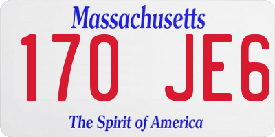 MA license plate 170JE6