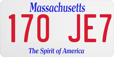 MA license plate 170JE7