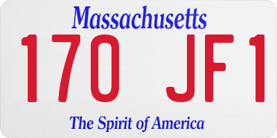 MA license plate 170JF1