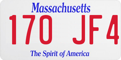 MA license plate 170JF4