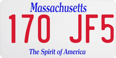 MA license plate 170JF5
