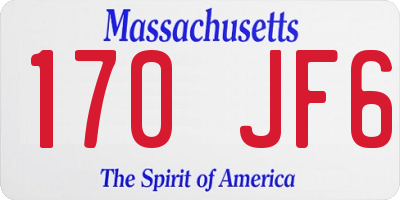 MA license plate 170JF6