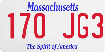 MA license plate 170JG3