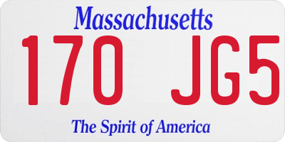 MA license plate 170JG5