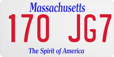 MA license plate 170JG7