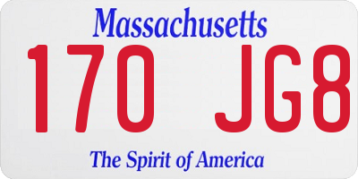 MA license plate 170JG8