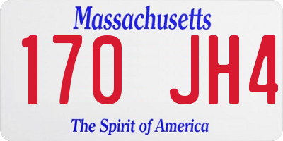 MA license plate 170JH4