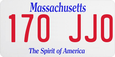 MA license plate 170JJ0