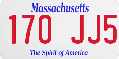 MA license plate 170JJ5