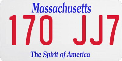 MA license plate 170JJ7