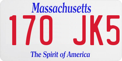 MA license plate 170JK5
