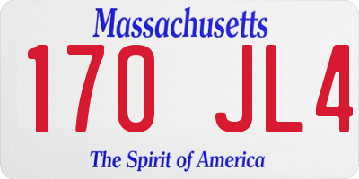 MA license plate 170JL4