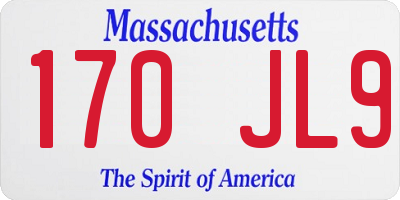 MA license plate 170JL9
