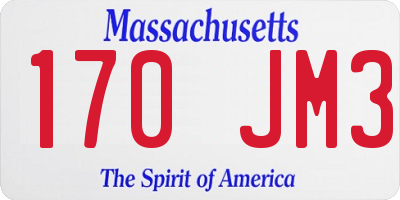 MA license plate 170JM3