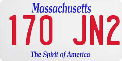MA license plate 170JN2