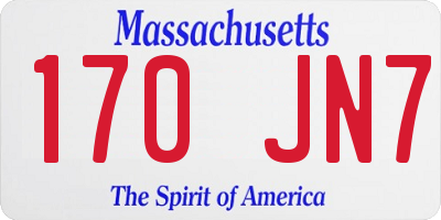 MA license plate 170JN7
