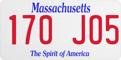 MA license plate 170JO5