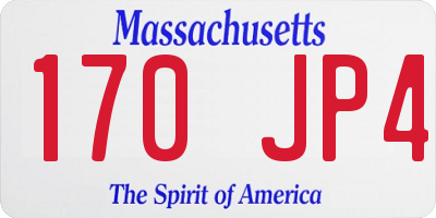 MA license plate 170JP4