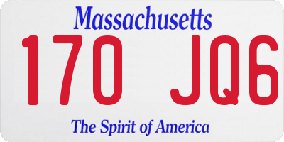 MA license plate 170JQ6