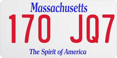 MA license plate 170JQ7