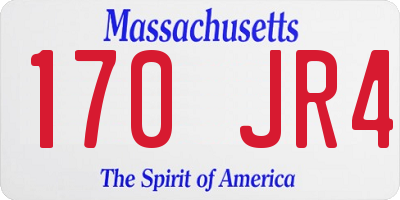 MA license plate 170JR4