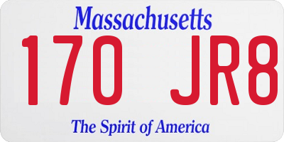MA license plate 170JR8