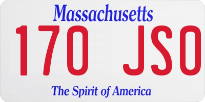 MA license plate 170JS0